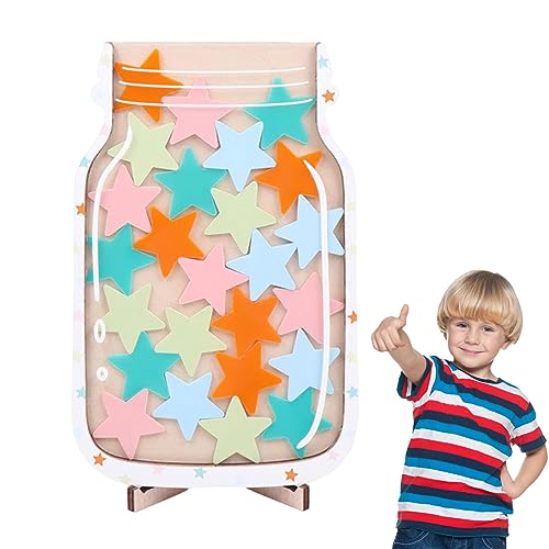 Reward Jar Stars, Belohnungsglas Schule Magnetisch, Personalisiertes Belohnungsglas, Belohnungstabellen für Kinder, Motivierendes Belohnungsglas für Jungen Und Mädchen (D) von PKKP