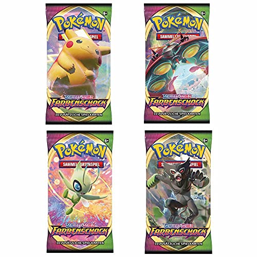 Farbenschock | 4 Booster Packs | Pokemon Sammelkarten | Kartenspiel von Pokémon