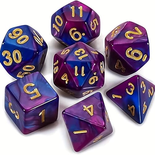 7 Stück Dice Polyedrisches Würfel Set für DND MTG RPG D&D D20,D12,D10,D%,D8,D6,D4 von PLABBDPL