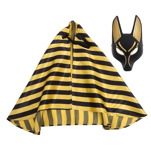 PLAFOPE 1 Satz Anubis-maske Fuchs-cosplay-maske Retro-ägypten-maske Kostüm Halloween-fuchsmaske Halloween-cosplay-maske Venezianische Maske Opernmaske Fuchs Maskerade Maske Stoff von PLAFOPE