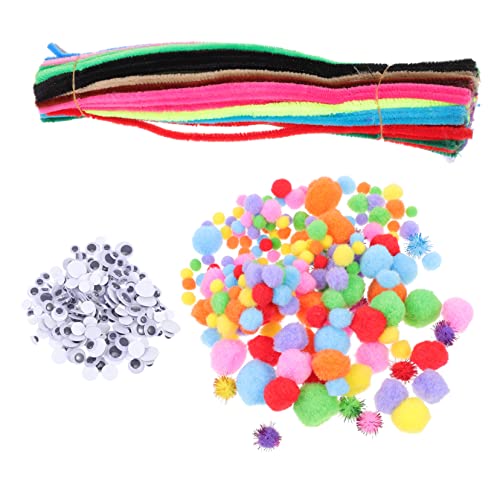 PLAFOPE 1 Set DIY Material Kit Für Kinder Bastelbedarf Wackelaugen Kit Plüschstäbchen Spielzeug Buntes DIY Zubehör Bunte Plüsch Sticks Für Kinder DIY Bastelmaterial DIY Material von PLAFOPE