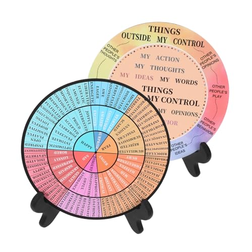 PLAFOPE 2 Stück Raddiagramm Emotion Raddiagramm Gefühle Raddekoration Gefühlsdiagramm Dekoration Emotionsrad Dekorationen Emotionsdiagramm Desktop Dekoration Desktop Dekorationen von PLAFOPE