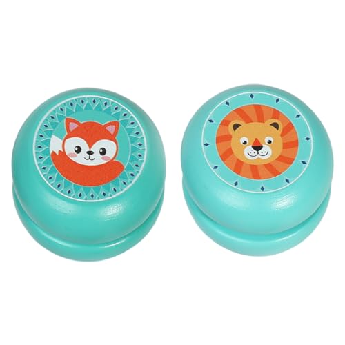 PLAFOPE 2St Kinder- -Spielzeug Kinderspielzeug Spielzeug für Kinder Fun Toy Toys Yoyo-Ball-Spielzeug Kinder Anfänger Yoyo ja Jo-Jo-Spielzeug aus Holz Cartoon- -Spielzeug Hölzern von PLAFOPE