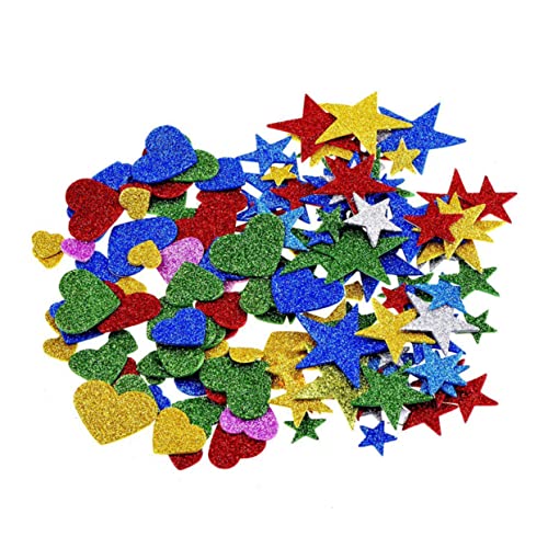 PLAFOPE 2er Pack Stern Und Herz Glitzeraufkleber Für Wand Und Decken DIY Projekte Selbstklebende Deko Aufkleber Für Weihnachten Kinderzimmer Und Kreative Bastelideen von PLAFOPE