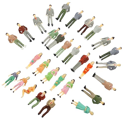 PLAFOPE 30st Farbschurke Simulation Menschenmodell Menschen Actionfigur Familie Puppenhaus Leute Actionfiguren Mini-People-Modelle Mini-zubehör Landschaft Menschen Modelle Spielzeuge Abs von PLAFOPE