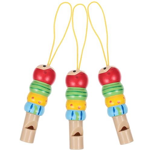 PLAFOPE 3st Pfeife Kinder Musik Sound Spielzeug Rhythmusspielzeug Lernen Spielzeug Für Musikinstrumente Musikalische Pfeifspielzeug Für Kleinkinder Massivholz Colorful von PLAFOPE