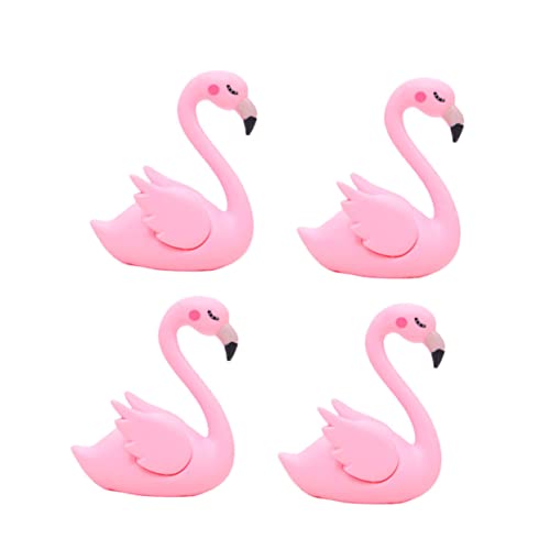 PLAFOPE 4 Stück Kuchen Flamingo Dekor Kuchendekorationen Kuchenverzierung Miniatur-Tierfiguren tortendeko einschulung buchregal dekoration Kuchen-Flamingo-Ornament Auto-Flamingo-Dekor von PLAFOPE