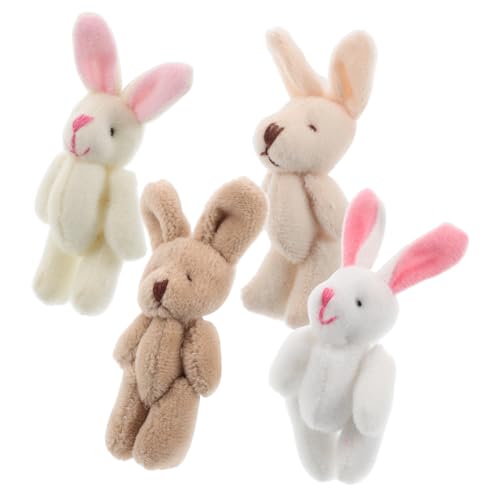 PLAFOPE 4 Stück Mini-plüsch-hasen-ornamente, Mini-hasen-puppe, Schlüsselanhänger, Miniatur-kuscheltiere, Hase, Mini-hasen-puppen, Zum Aufhängen, Kleiner Hase Mit Kurzem von PLAFOPE