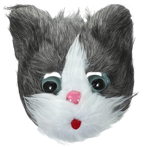 PLAFOPE Katzenmaske halloween masken halloweenmaske Modeaccessoire faschings masken katzen masken japanische Maske pelzige katze Halloween-Maskerade Partyzubehör Karnevalsmaske Kunststoff von PLAFOPE