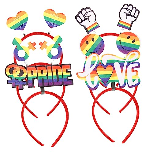 PLAFOPE Party Headpiece men Gay Rainbow Boppers Regenbogenhaarzubehör Headband Partystirnband Lgbt Women Pride Parade Event Day Kopfschmuckdekor Love Props Stirnband Photo Booth Group von PLAFOPE