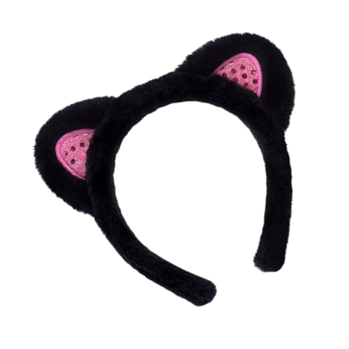 PLAFOPE Schöne Katzenohren Haarband Aus üsch Und Pailletten 1 Stück Haarschmuck Für Kinder Mädchen Und Jungen Ideal Für Partys Und Cosplay Trendiges Accessoire von PLAFOPE