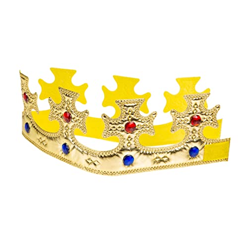 PLAFOPE Tiara Königskronen Prinz Goldkrone Erwachsener Königskostüm Krone Kuchendekorationen Kronenjunge Zum Geburtstag Krone Stirnbänder Königskrone Kinder Blumenkrone Henne Stoff Golden von PLAFOPE