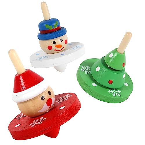 PLANÈTE BOIS - Kreisel Weihnachten - FSC - 030160-1 Stück - Zufallsmodell - Holz - Kinderspiel - Weihnachten - Zum Sammeln - 4,5 cm x 5 cm - Ab 3 Jahren von PLANÈTE BOIS