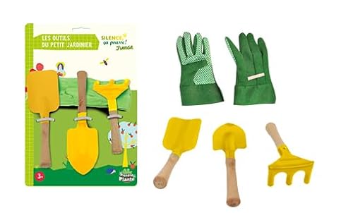 PLANETE PLANTE - Set mit 3 Gartenwerkzeugen für Kinder - Stille, es wächst - 170636SP - Metall - Garten - Natur - Pflanze - Blumen - Spielzeug für Kinder - Ab 3 Jahren von PLANÈTE PLANTE