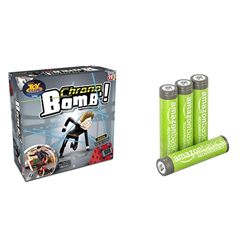 PLAY FUN BY IMC TOYS Chrono Bomb Play Fun VON IMC Toys | Actionspiel für kleine Geheimagenten | ab 6 Jahren & Amazon Basics AAA-Batterien, wiederaufladbar, vorgeladen, 4 Stück(Aussehen kann variieren) von PLAY FUN BY IMC TOYS