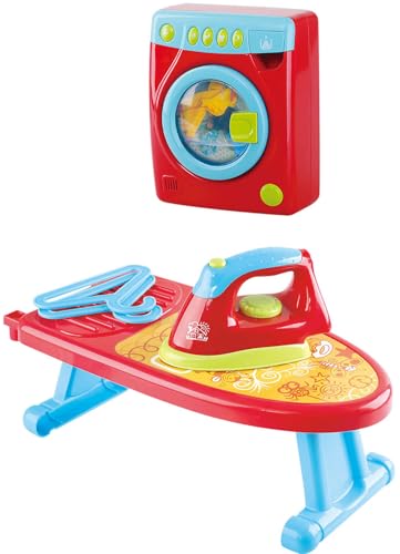 Kinder Haushaltset 7-TLG. von PLAY m. Waschmaschine Bügelbrett Bügeleisen +3J von PLAY