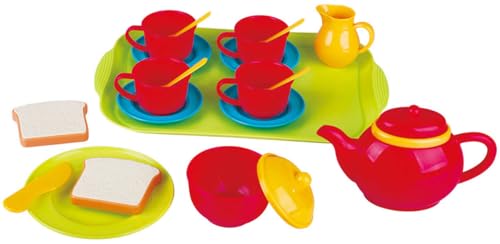 Kinder Teeservice 20-TLG von PLAY Kunststoff Spielgeschirr Geschirr Set bunt +2J von PLAY