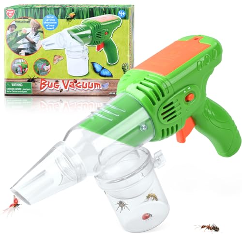 PLAY Kinder Insektenfänger, Insekten Pistole mit Becherlupen für Kinder, Bug Catcher mit Superstarker Saugkraft, Outdoor Spielzeug Entdecker Set Geschenke für Kinder ab 3+ Jahren (Insektenfänger) von PLAY