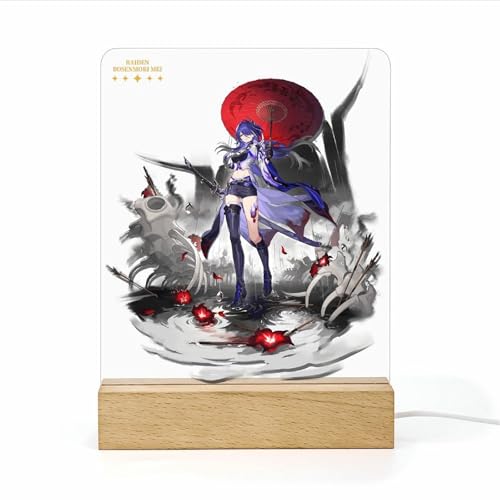 PLAYDOM Honkai:Star Rail Silver Wolf Raiden Firefly Dan Heng Himeko Imbibitor Lunae 3D Anime Nachtlicht Home Room Decor Tisch Led Acryl Nachtlicht (Raiden) von PLAYDOM