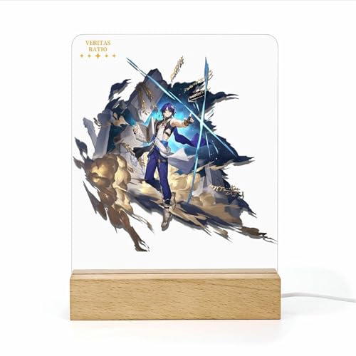 PLAYDOM Honkai:Star Rail Silver Wolf Raiden Firefly Dan Heng Himeko Imbibitor Lunae 3D Anime Nachtlicht Home Room Decor Tisch Led Acryl Nachtlicht (Veritas Ratio) von PLAYDOM