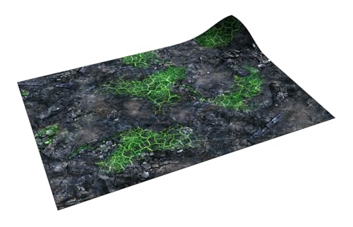 Matte für Wargaming - Warcry - 30"x22" / 76x56 cm - Schlachtfeld des Grünen Brandes, Black, Green von PLAYMATS