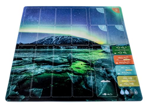 PLAYMATS P054 Erde Brettspielmatte, Polarlicht, 15 cm x 15 cm von PLAYMATS