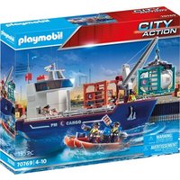 PLAYMOBIL 70769 Großes Containerschiff mit Zollboot von PLAYMOBIL® CITY ACTION