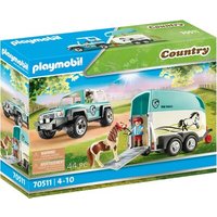 PLAYMOBIL 70511 PKW mit Ponyanhänger von PLAYMOBIL®