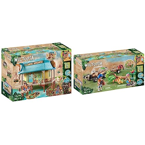 Bundle aus PLAYMOBIL Wiltopia 71007 Tierpflegestation , Nachhaltiges Spielzeug für Kinder ab 4 Jahren + PLAYMOBIL Wiltopia 71011 Tierrettungs-Quad, Nachhaltiges Spielzeug für Kinder ab 4 Jahren von PLAYMOBIL