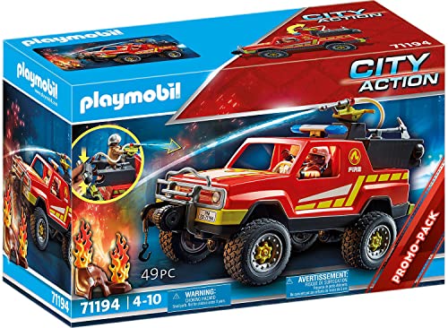 PLAYMOBIL City Action 71194 Feuerwehr-Löschtruck, Feuerwehr-Auto mit Spritzfunktion, Spielzeug für Kinder ab 4 Jahren von PLAYMOBIL