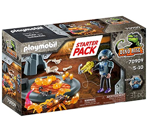 PLAYMOBIL Dino Rise 70909 Starter Pack Kampf gegen den Feuerskorpion, Spielzeug für Kinder ab 5 Jahren von PLAYMOBIL