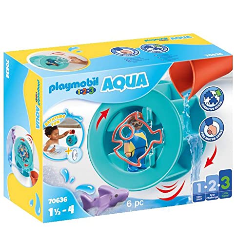 PLAYMOBIL 1.2.3 Aqua 70636 Wasserwirbelrad mit Babyhai, Badewannenspielzeug für Kleinkinder, Mit schwimmfähigem Hai, Erstes Spielzeug für Kinder ab 1,5 Jahren PLAYMOBIL 1.2.3 Aqua 70636 Wasserwirbelrad mit Babyhai, Badewannenspielzeug für Kleinkinder, Mit schwimmfähigem Hai, Erstes Spielzeug für Kinder ab 1,5 Jahren von PLAYMOBIL