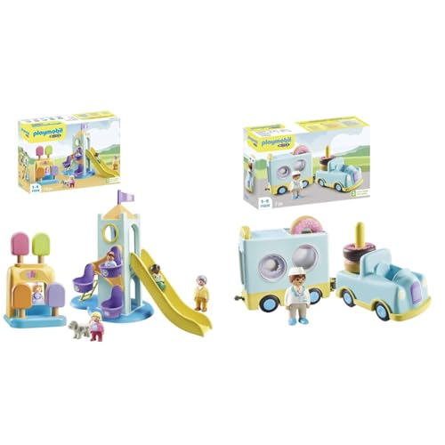 PLAYMOBIL 1.2.3: 71326 Erlebnisturm mit Eisstand, Lernspielzeug für Kleinkinder, Spielzeug für Kinder ab 12 Monaten & 1.2.3: 71325 Verrückter Donut Truck mit Stapel- und Sortierfunktion PLAYMOBIL 1.2.3: 71326 Erlebnisturm mit Eisstand, Lernspielzeug für Kleinkinder, Spielzeug für Kinder ab 12 Monaten & 1.2.3: 71325 Verrückter Donut Truck mit Stapel- und Sortierfunktion von PLAYMOBIL