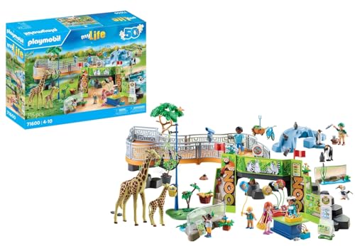 PLAYMOBIL MyLife 71600 Mein großer Erlebnis-Zoo, umfangreiches Zoo-Set mit 16 heimischen und exotischen Tieren sowie abwechslungsreichem Zubehör, detailreiches Spielzeug für Kinder ab 4 Jahren von PLAYMOBIL