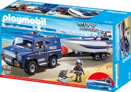 PLAYMOBIL 5187 Polizei-Truck mit Speedboot von PLAYMOBIL