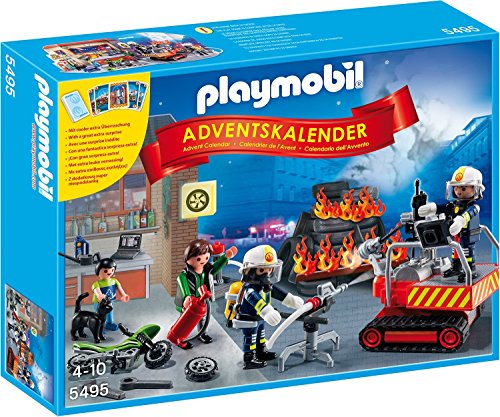 PLAYMOBIL 5495 Adventskalender Feuerwehreinsatz mit Kartenspiel von PLAYMOBIL