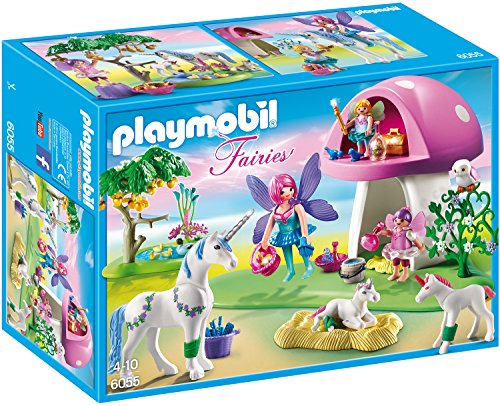 PLAYMOBIL Fairies 6055 Feenwäldchen mit Einhornplfege inkl. Feen, Einhörnern und Zubehör, ab 4 Jahren von PLAYMOBIL