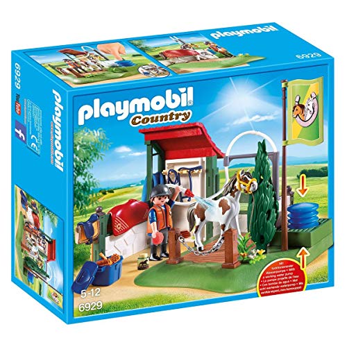 PLAYMOBIL Country 6929 Pferdewaschplatz mit funktionierender Wasserpumpe, Ab 5 Jahren von PLAYMOBIL