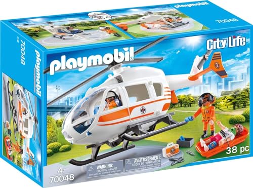 PLAYMOBIL City Life 70048 Rettungshelikopter, Ab 4 Jahren von PLAYMOBIL