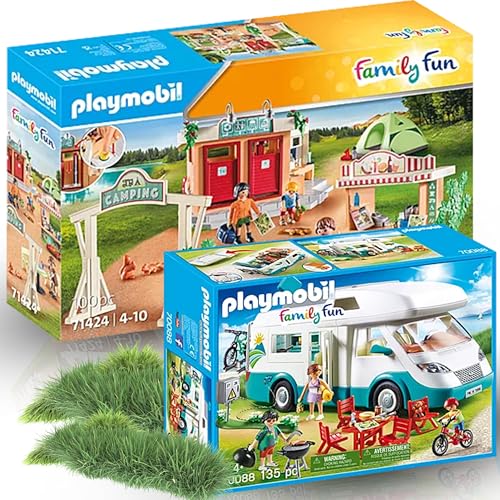 PLAYMOBIL 70088 Familien-Wohnmobil 71424 Campingplatz – Urlaubsspaß für die ganze Familie! von PLAYMOBIL