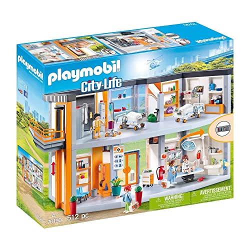 PLAYMOBIL City Life 70190 Großes Krankenhaus mit Einrichtung, Ab 4 Jahren von PLAYMOBIL