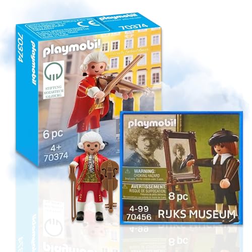 PLAYMOBIL 70374 Mozart Rembrandt 70456 - Meister der Musik & Malerei als detailreiche Sammelfiguren! von PLAYMOBIL