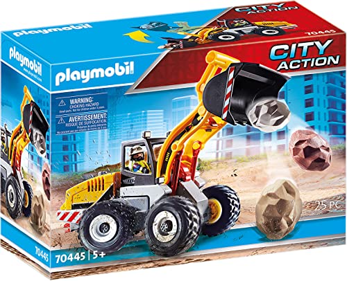 PLAYMOBIL City Action 70445 Construction Front End Loader with Movable Bucket with handle for moving and fixing the shovel, Toy for Children Ages 5+ von PLAYMOBIL