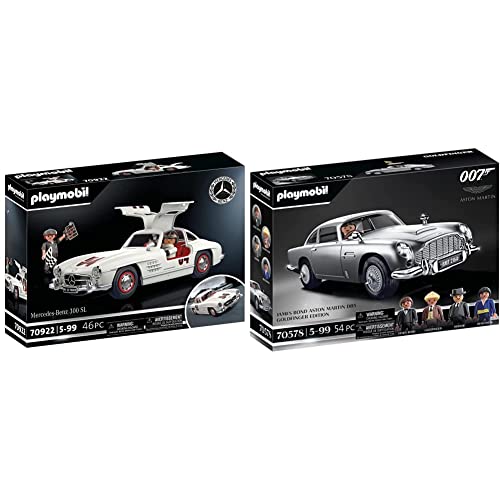 PLAYMOBIL 70922 Mercedes-Benz 300 SL, Modellauto für Erwachsene und Spielzeugauto für Kinder & 70578 James Bond Aston Martin DB5 - Goldfinger Edition, Für James-Bond-Fans von PLAYMOBIL