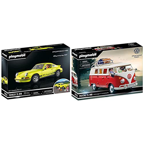 PLAYMOBIL 70923 Porsche 911 Carrera RS 2.7, Spielzeugauto für Erwachsene und Kinder, 5-99 Jahre 70176 Volkswagen T1 Camping Bus, ab 5 Jahren von PLAYMOBIL