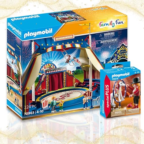 PLAYMOBIL 70963 Zirkus 70874 Pferdedressur - Magische Showmomente und Elegante Darbietungen im Zirkuszelt! von PLAYMOBIL