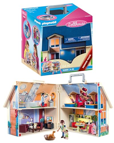 PLAYMOBIL | Dollhouse |Spielzeug für Kinder ab 4 Jahren | Mitnehm-Puppenhaus mit Griff | 70985 von PLAYMOBIL