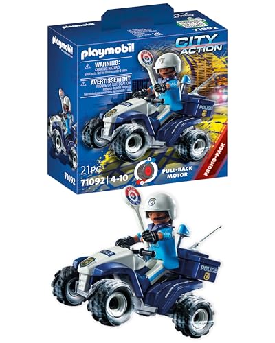 PLAYMOBIL | City Action | Polizei-Speed Quad mit Rückzugsmotor | Spielzeug für Kinder ab 4 Jahren | 71092 von PLAYMOBIL