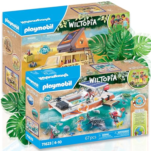 PLAYMOBIL 71293: Wiltopia – Mit dem Geländewagen bei den Löwen 71623: Erkunde die Wildnis! von PLAYMOBIL