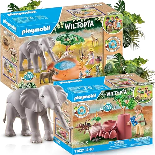 PLAYMOBIL 71294 Wiltopia - Spritztour zum Wasserloch 71627 Wiltopia - Spinnenfelsen - Abenteuer in der Wildnis! von PLAYMOBIL